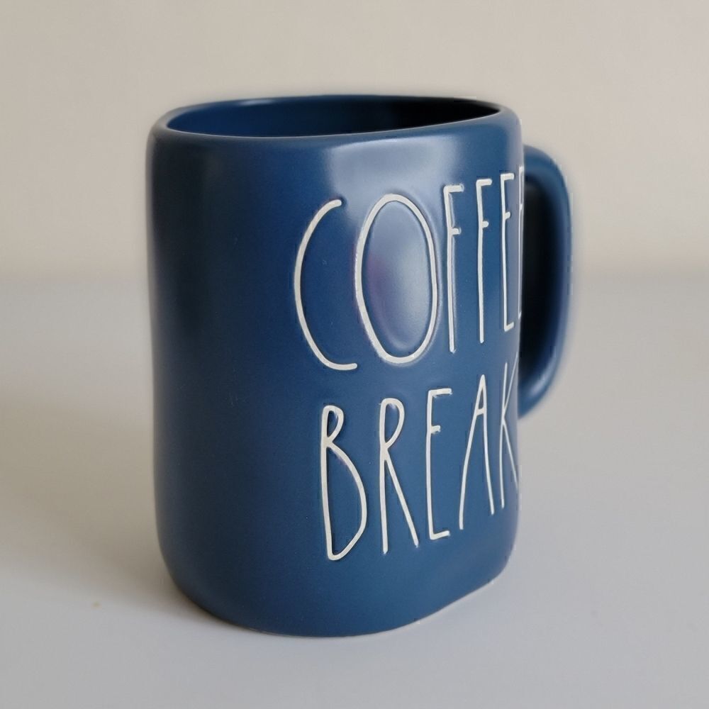Rae Dunn Coffee Break Blue White Ceramic Mug New - Picture 11 of 11